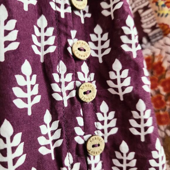 Khaadi Cotton Pom Pom Long Sleeve Flare Tunic Boho Artisan Print | Women Size 8 - Picture 10 of 12